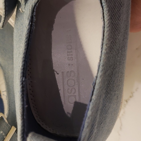 ASOS platform blue jean chuky maryjane shoes white sole Women's UK 7 (USA 9) - Picture 9 of 12